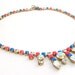Neon Necklace - Hand Painted Vintage Rhinestones & Aurora Borealis- OOAK