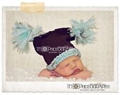 ON SALE Newborn Baby Child Sack Hat -Chocolate, Aqua - Or Any Colors, Size  - Cute Baby Gift or Photo Prop