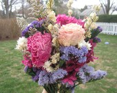 Bridal Bouquet with Naturally Dried Flowers for Country, Farm, Vintage Chic Wedding Eco-friendly Keepsake for your wedding day