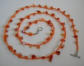 Carnelian Crocheted Wrap Bracelet / Necklace - Belly Chakra - Healing / Spiritual Jewelry - Meditation / Yoga / Reiki - Ready to Ship
