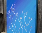 White Coral Under the Sea, Ocean Flower Original Acrylic Painting on 8 X 10 stretched canvas, summer, spring, ocean, beach, lake