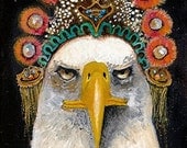 Bald Eagle, Eagle, headdress, Eagle art, print, 9x20