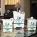 Vintage Square Tea Set with Rooster and Vines