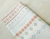 Linen Cotton Fabric, Shabby Chic Fabric - Cross Stitch Pattern