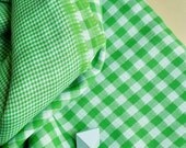 Green Fabric, Sewing Fabric, Gingham Fabric - Half Yard