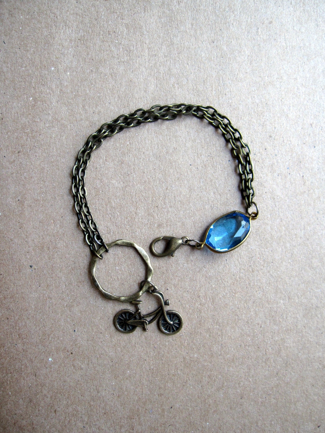 Blue Bicycle Chain Bracelet