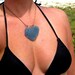 Hawaiian Gorgeous & Very Rare, Large, Cornflower Blue Beach Glass on Leather Cord, completely adjustable, Necklace