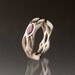 Pink Sapphire Honeycomb Palladium Engagement Ring, size 7