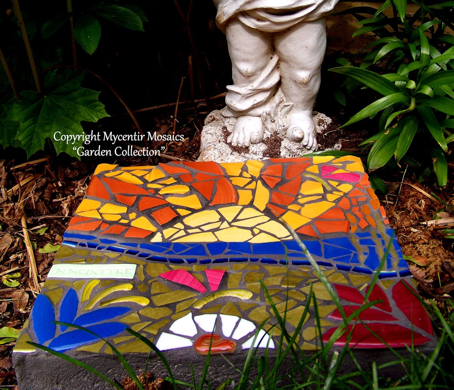 Morning Sunrise Mosaic Garden Stone (Ceramic Mosaic)
