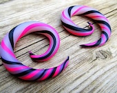Pink Striped 6g, 4g, 2g, 0g, 00g, 000g, 1/2" Made to order