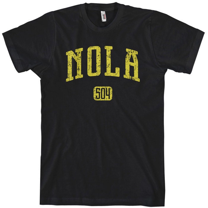 NOLA 504 T-shirt - New Orleans Distressed - Men S to 4XL and Youth XS to XL - Black, Cream, Green or Gray