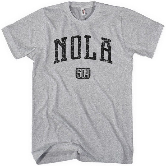 NOLA 504 T-shirt - New Orleans Distressed - Men S to 4XL and Youth XS to XL - Black, Cream, Green or Gray