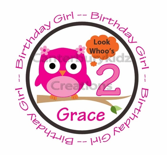 DIY Printable Birthday Girl Custom Iron on Transfer -- Personalized Design - Owl