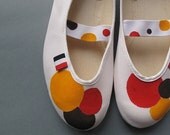 Circles /ballet flats shoes jarmilki wedding woman poletsy fashion gift romantic elegant autumn sun funny comfortable hand painted colorfull