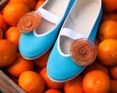 tangerine touch / orange blue turquoise juicy ballet flats shoes wedding woman poletsy fashion gift winter comfortable sky christmas trends