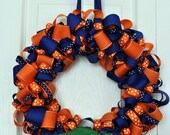 Blue and Orange Gator Ribbon Wreath... Chomp Chomp