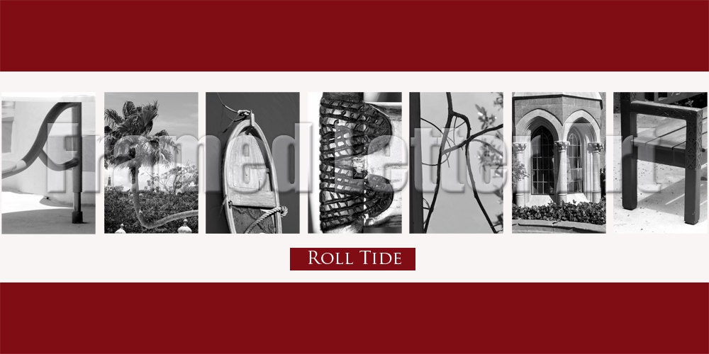 University of Alabama Letter Art 20 x 10