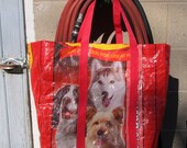 Price reduced Free shipping up-cycled feed bag tote