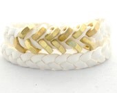 JEWELRY Collection: White Hex Nut Double Wrap Bracelet