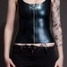 Latex zip front vest top.