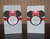 Personalized Minnie Mouse Favor Bags- White and Polka Dot for Girl's Birthday Party