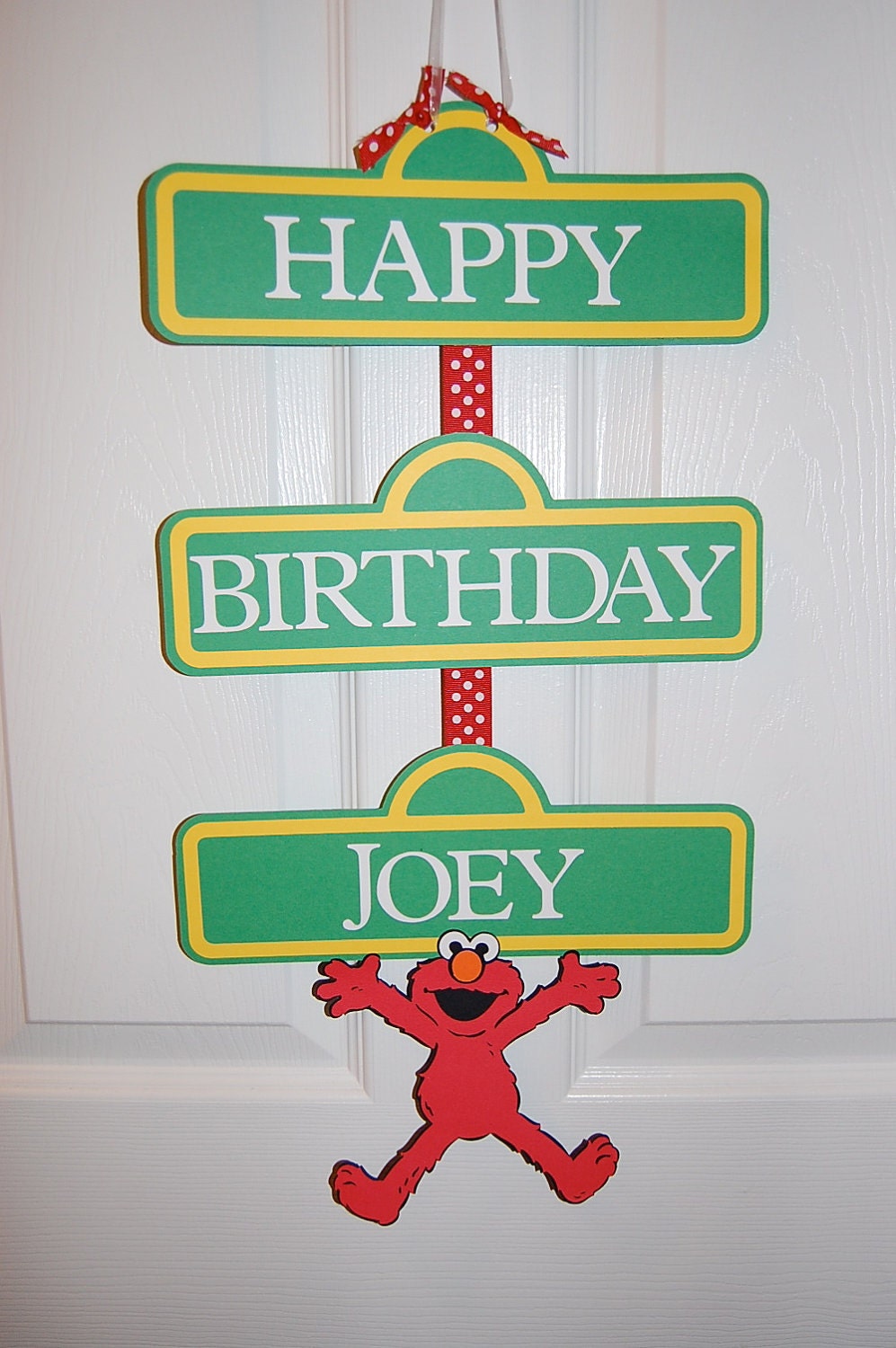 Sesame Street Happy Birthday Banner or Door Sign with Elmo