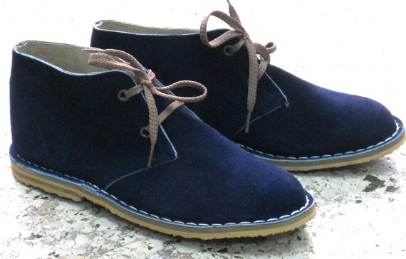 Handmade suede Desert Boots deep blue