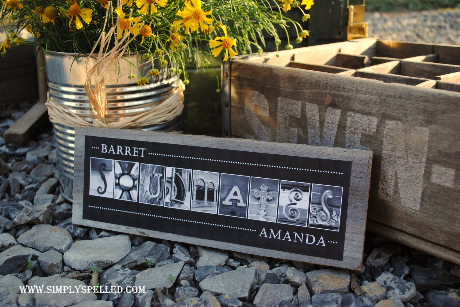 Soulmates Personalized Alphabet Photography Sign
