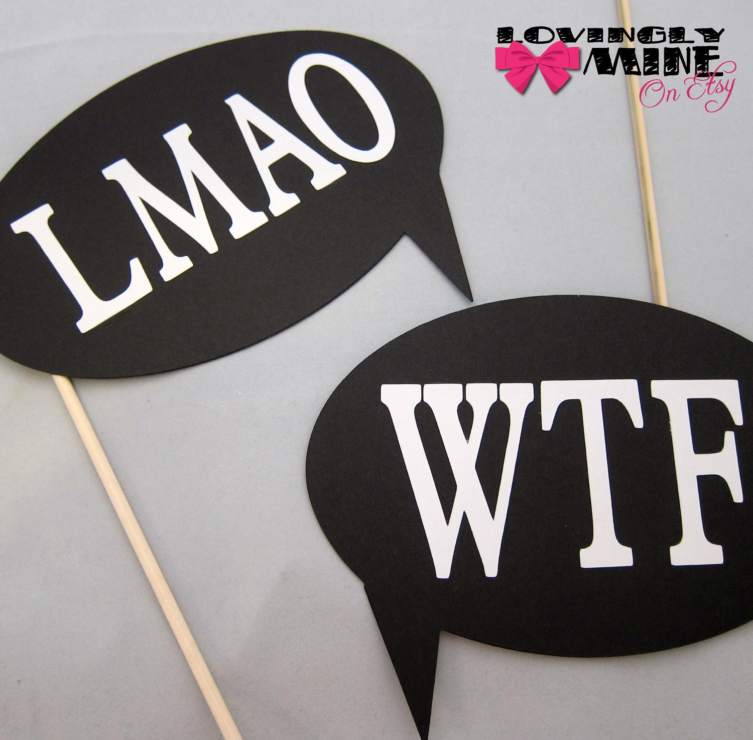 Photobooth Props - 5 Word Bubbles - Humor Set