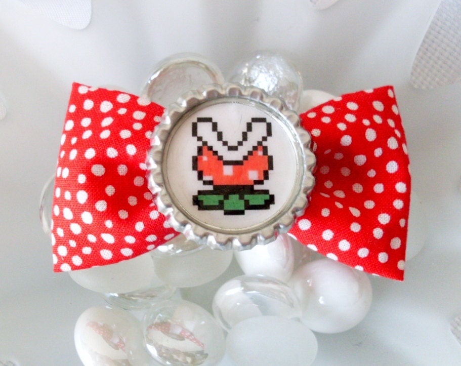 Super Mario Piranha Plant Hair Bow (8 Bit)