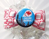 Calling Batman Retro Superhero Hair Bow (Mod Red)