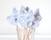 RESERVED FOR cooperl788 - Custom Butterfly Cupcake Toppers Glittered Lavender for Spring Set of 48