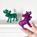 Tiny Miniature Moose Decor Colorful Teal Green Purple Glitter Set of Two Repurposed Table Decoration for Entertaining or Kids Birthday Party