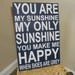 Navy blue and white nursery sign...You are my sunshine...U CHOOSE the Colors to Match babys DECoR:)