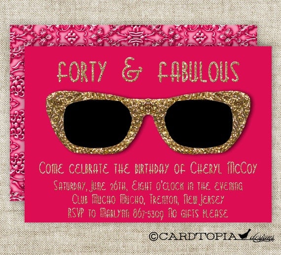 GOLDEN BIRTHDAY PARTY Invitations for Adult Woman or Girl Printable Custom Cards Party Invitations - 101191682