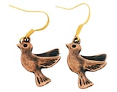 Antique Gold Bird Earrings
