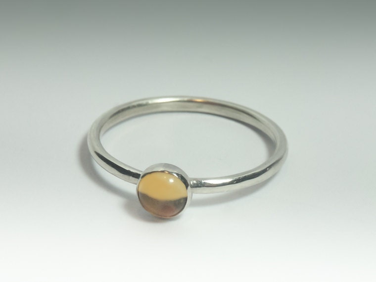 Citrine Ring - Stackable Sterling Silver Citrine Ring