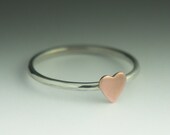 Heart Ring  - Sterling Silver and a Copper Heart ring