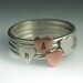 personalized stacked jewelry Heart Ring - Sterling Silver Heart ring with your choice of Initial