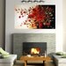 Original Contemporary Large Art Painting. 36".Knife.Wrapped Canvas.Flowers.Bouquet.Red,Black,White.Certificate Of Authenticity - by Nata S.