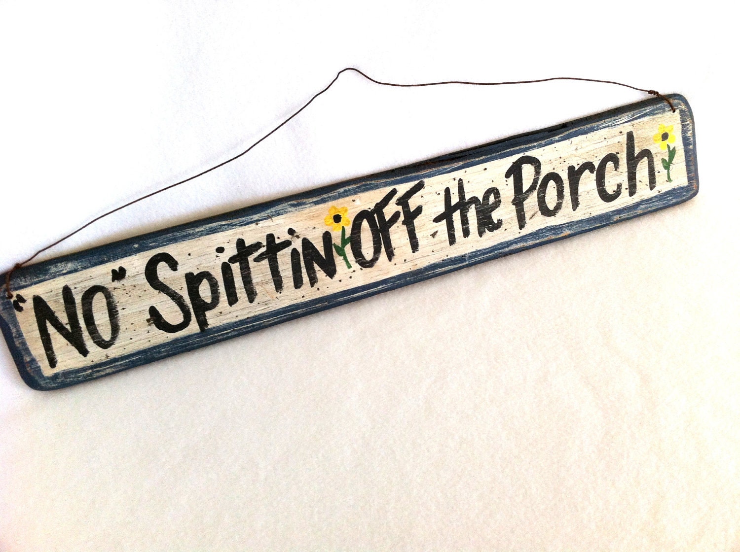 Wooden Porch Sign, Cabin, Vintage  Signs, Cottage Chic,  Wall Decor ( 1 ) "No Spittin off the Porch"