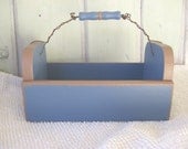 Blue and Brown Caddy Woodworking Carryall Home Decor