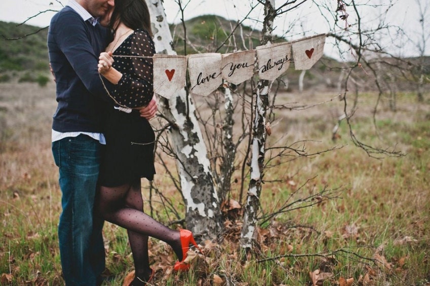 Burlap Banner - ENGAGEMENT BURLAP BANNER