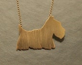Scottish Terrier Dog Golden Necklace, Gold filled Necklace- a gift for dog lovers- Ready to Ship