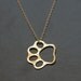 Dog Paw, Cat Paw Gold Necklace, Gift for Pet Lovers, Cute Animal Paw Jewelry- Handmade
