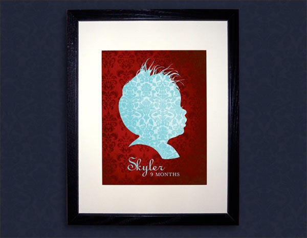 Unique Custom Silhouette Portrait - Bold Vintage Print 05