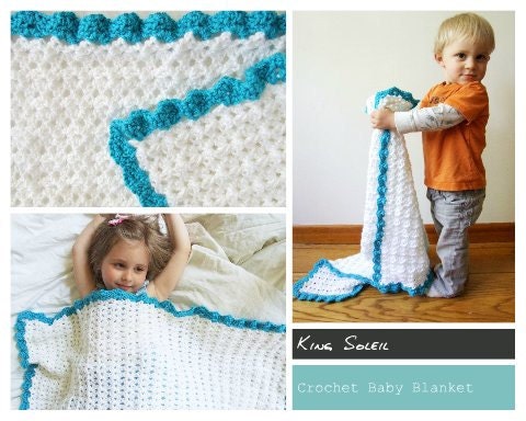 Crochet Baby Blanket Modern Large Custom Color Crib Blanket Modern Photography Prop
