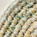 Upcycled Crochet Rug Vintage Floral Cotton with White Rolled Roses One of a Kind Shabby Chic Cottage Accent Rug
