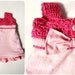 Upcycled Cashmere Baby Dress Pink with Crochet Bodice, Floral Ruffle and Bow One of a Kind