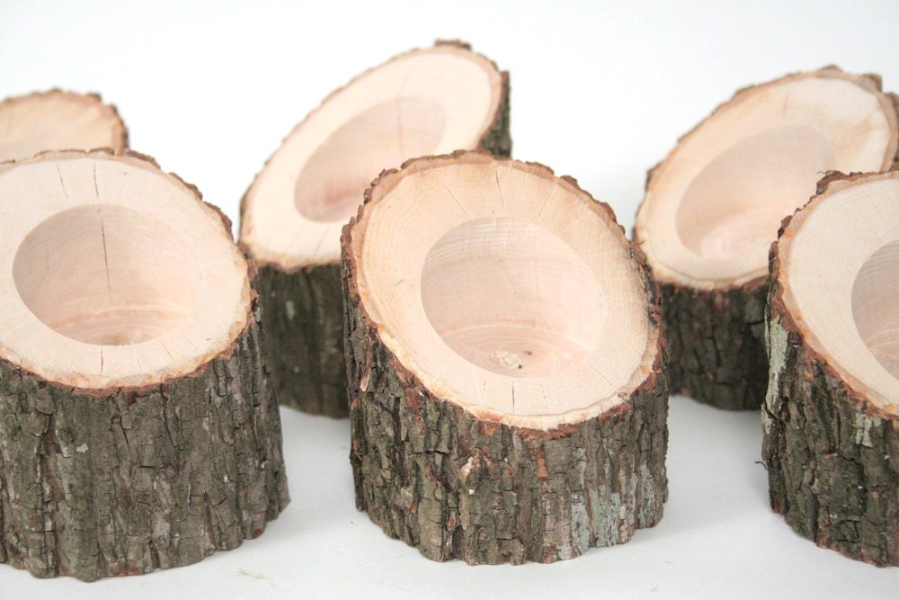 Tree Branch Candle Holders III- Rustic Wood Candle Holders, Wooden Candle Holders, Wedding Centerpiece